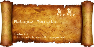 Matajsz Montika névjegykártya
